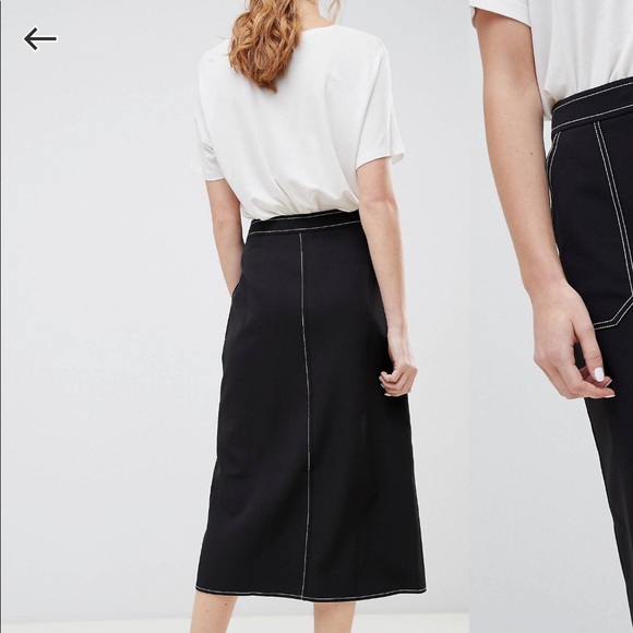ASOS contrast stitch midi Skirt - Picture 5 of 5